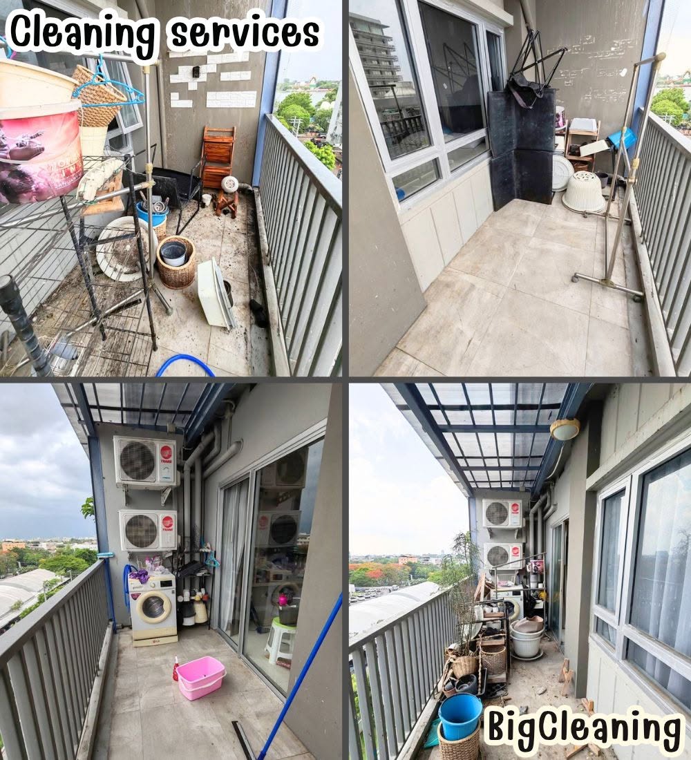 งาน Big Cleaning ระเบียง ก่อน-หลัง โดยทีม D-Clean